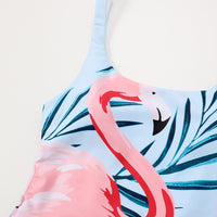 Amazon Europe And The United States New Ladies One-Piece Swimsuit Flamingo Print Bikini Open Back Swimwear Bikini