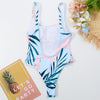 Amazon Europe And The United States New Ladies One-Piece Swimsuit Flamingo Print Bikini Open Back Swimwear Bikini