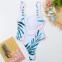 Amazon Europe And The United States New Ladies One-Piece Swimsuit Flamingo Print Bikini Open Back Swimwear Bikini
