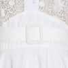 Fashion Temperament Stand Collar Lantern Sleeve Design Sexy Lace Perspective Short Dress