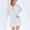 European And American Fashion Sexy Deep V-neck Solid Color Waist Slimming Dress