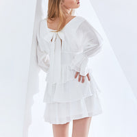 European And American Fashion Sexy Deep V-neck Solid Color Waist Slimming Dress
