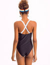 Ladies Black And White Backless Swimwear