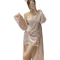 The New Summer Ice Silk High-Quality Pajamas Suit Can Be Worn With Two-Piece Home Clothes