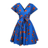 Lace-up Pleated Nightclub Sexy V-neck Dress