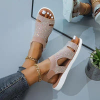 Knitted Rhinestone Sandals