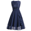 Chiffon dress lace stitching dress dress