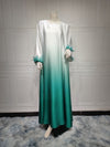 Gradient Fashion Feather Two-piece Set Dress