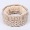 Winter warm men and women bib solid color wool knit plus velvet thick collar European and American scarves
