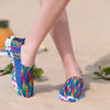 Ethnic style ladies knitted shoes