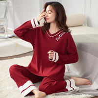 Long-sleeved Trousers Solid Color Two-piece Suit Can Be Worn Outside
