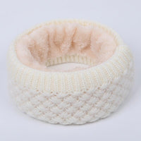 Winter warm men and women bib solid color wool knit plus velvet thick collar European and American scarves