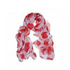 Red Poppy Scarf Print Long Scarves Flower