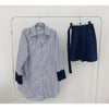 Lace-up Striped Shirt Dress Two-piece Set