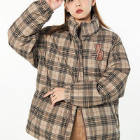 Embroidered American Vintage Plaid Cotton Jacket