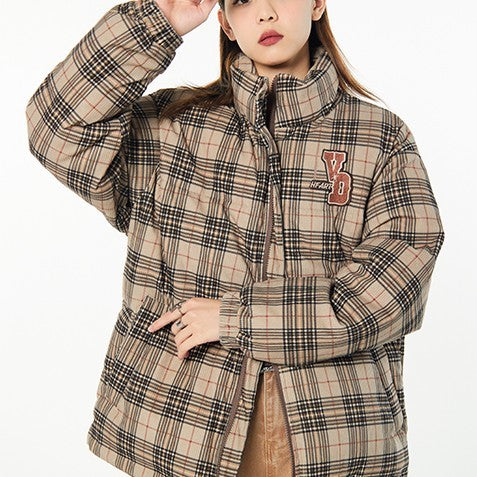 Embroidered American Vintage Plaid Cotton Jacket