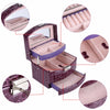 3 Layers Jewelry Boxes And Packaging Leather Makeup Organizer Storage Box Container Case Gift Box Women Cosmetic Casket
