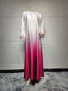 Gradient Fashion Feather Two-piece Set Dress