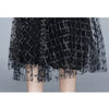 Women's Jacket Rhombus Mesh Dress Two Piece Set