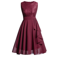 Chiffon dress lace stitching dress dress