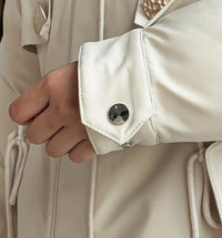 Fashion Solid Color Big Fur Collar Plush Lining Cotton Coat