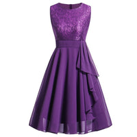 Chiffon dress lace stitching dress dress