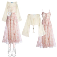 Women's Design Cardigan Dress Two-piece Set