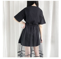 Women's Mesh T-Shirt Dress Two Piece Set