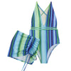 Ladies Swimwear Split Two Piece Skirt Drawstring