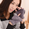 Ladies fleece flip fingerless gloves
