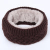 Winter warm men and women bib solid color wool knit plus velvet thick collar European and American scarves
