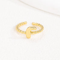 18K Gold Glossy Brass Balloon 26 PCs Letters Ring Fashion Jewelry