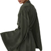 Fashion Retro Solid Color Cardigan Pajamas Women's Simulated Silk