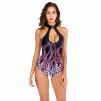 Pull Up To Show Thin Belly Cover Hot Spring With Chest Pad Backless Ladies Swimwear