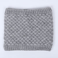 Winter warm men and women bib solid color wool knit plus velvet thick collar European and American scarves
