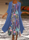 Fashion Printed Chiffon Dress Two-piece Set