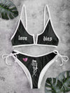 3D Skull And Starry Sky Print Bikini Ladies Split Swimwear