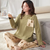 Long-sleeved Trousers Solid Color Two-piece Suit Can Be Worn Outside