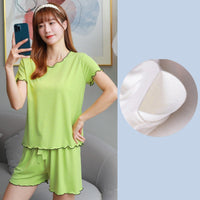 Ice Silk Thin Home Clothes Two Piece Suit
