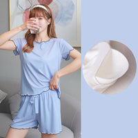 Ice Silk Thin Home Clothes Two Piece Suit