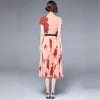 Printed Dress Pleated Fashion Suit Two-piece Set