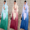 Gradient Fashion Feather Two-piece Set Dress