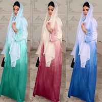 Gradient Fashion Feather Two-piece Set Dress