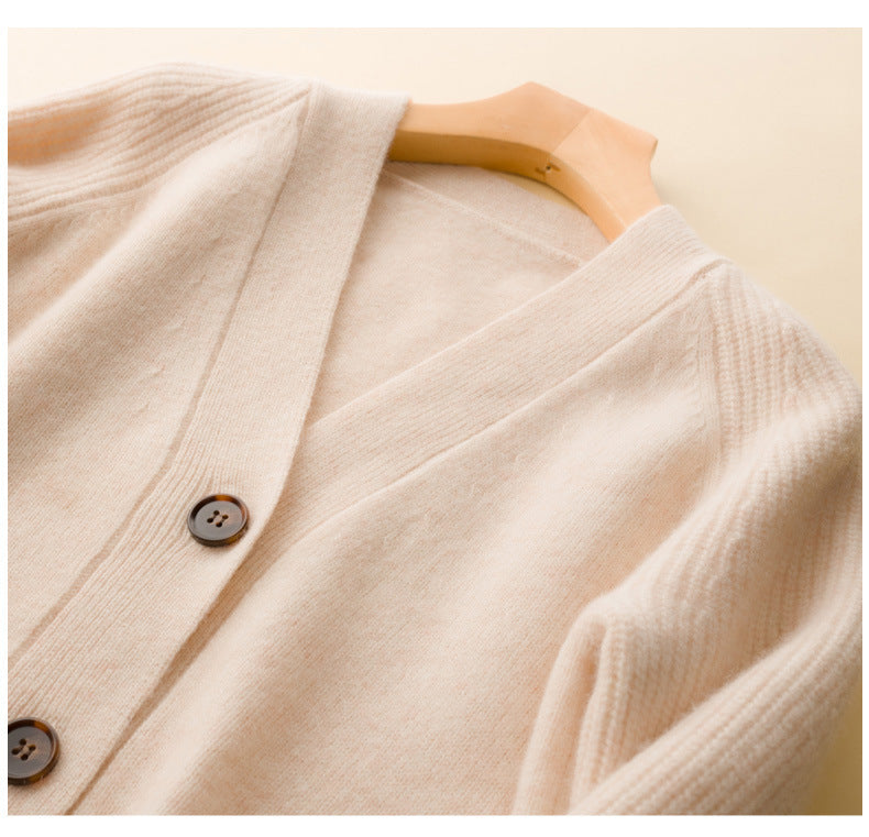 Women's Autumn And Winter New Pure Wool Cardigan