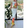 Positioning Flower Sleeveless Dress Two-piece Set