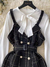 Mesh Dress Two-piece Set V-neck Vest