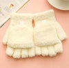 Ladies fleece flip fingerless gloves