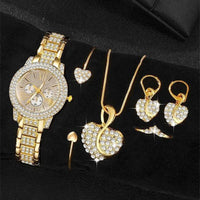 Full Diamond Bracelet Watch Suit Women's Quartz Watch Fashion Jewelry