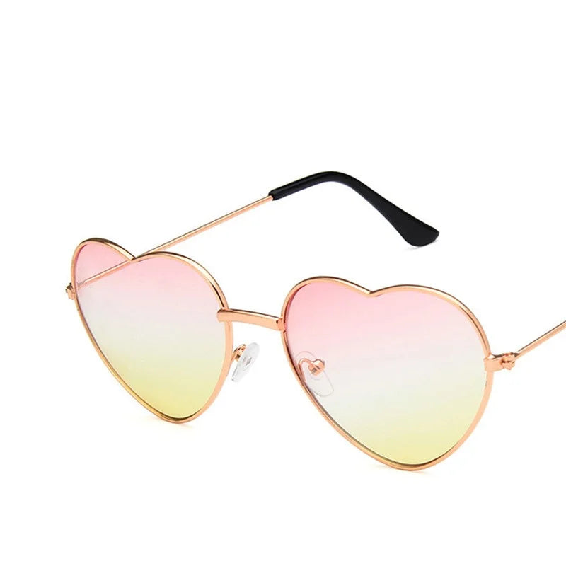 Heart Shaped Sunglasses metal Women Brand Designer Fashion LOVE Clear Ocean Lenses Sun Glasses Oculos UV400