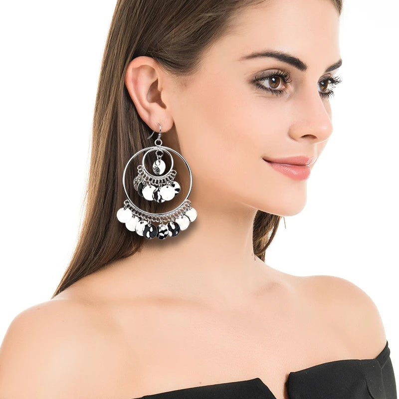 2020 Fashion Statement Clip On Earrings Big Round Geometric No Pierced Ear Clips for Women Hanging Earring modern Jewelry